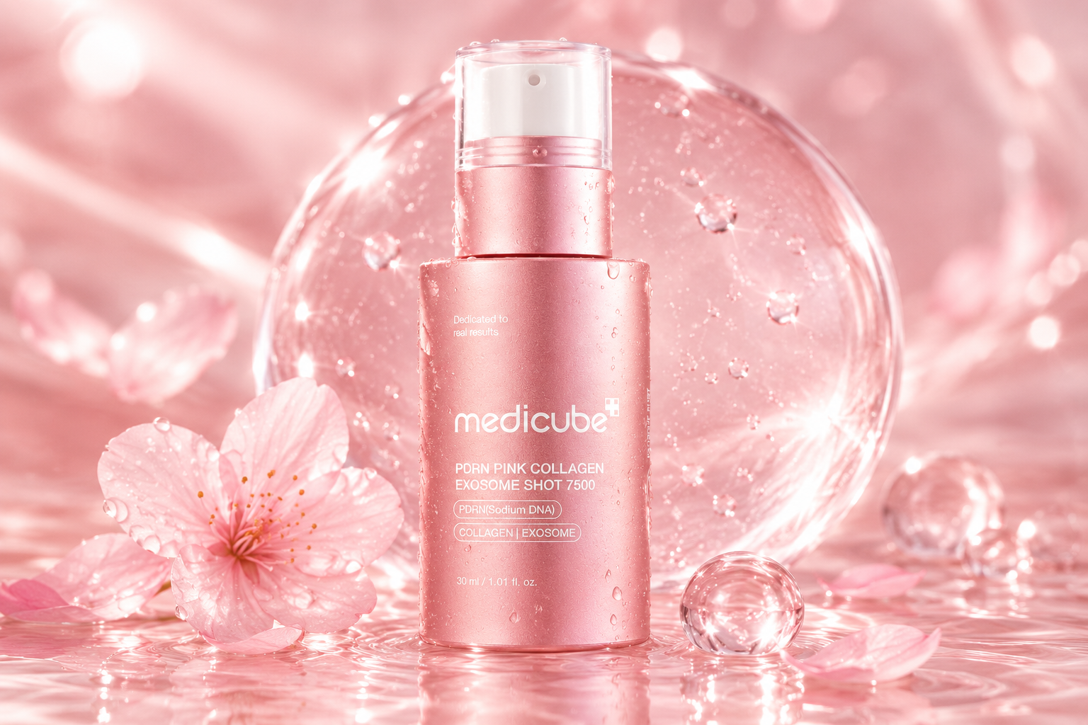 Medicube Exosome Shot PDRN Pink Collagen 7,500 PPM Spicule Facial Serum