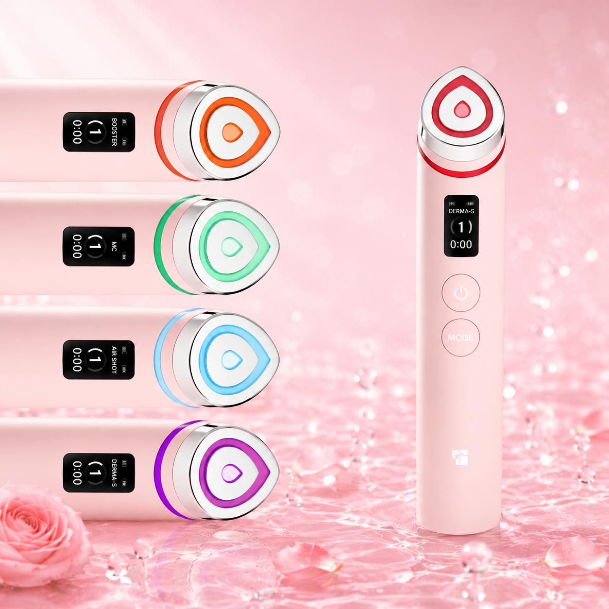 Medicube AGE-R Booster Pro – 6-in-1 Glass Glow Skin Rejuvenation Device (Pink)